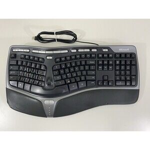 Microsoft Natural Ergonomic Keyboard 4000 v1.0 Wired W/Keyboard Riser TESTED